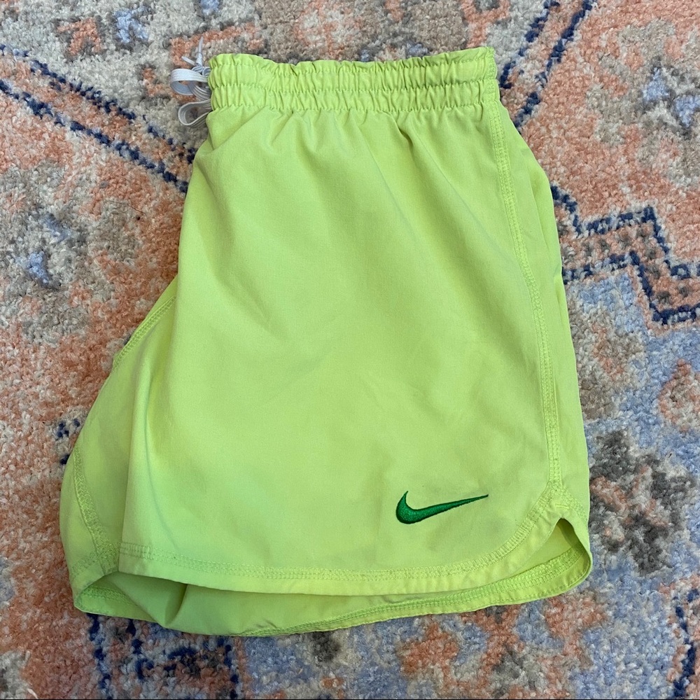 Neon yellow Nike dri-fit shorts